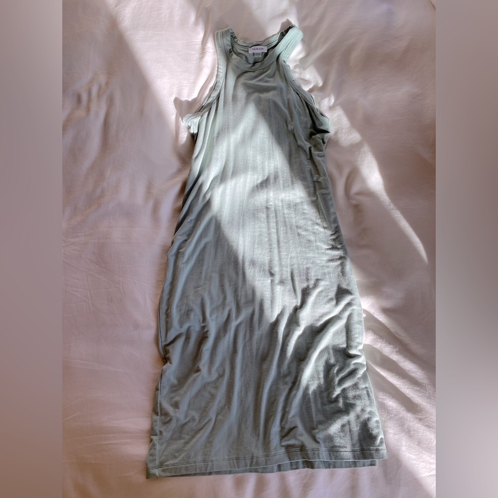 Calvin Klein olive/ teal midi dress size 8